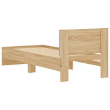Bed Frame without Mattress with LED Lights Sonoma Oak 90x200 cm 838808
