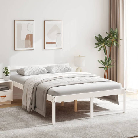 Senior Bed without Mattress White 135x190cm Double 810590