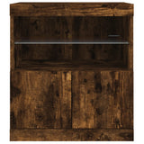 Sideboard with LED Lights Smoked Oak 60x37x67 cm 836655