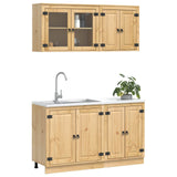 Cabinet with Shelf SKI 4 pcs Honey Brown Solid Pine Wood 3392645