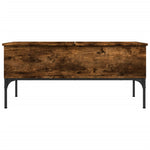 ZNTS Coffee Table Smoked Oak 100x50x45 cm Engineered Wood and Metal 845413