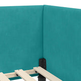 Corner Bed Frame with Headboard Turquoise 90 cm x 190 cm Velvet 42016224