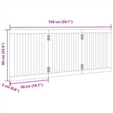 Dog Gate Foldable 3 Panels Brown 150 cm Poplar Wood 352260