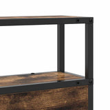 Storage Headboard with Shelf Smoked oak 135 cm Engineered wood 859747