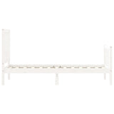 Bed Frame without Mattress White Small Single Solid Wood Pine 3192387