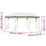 ZNTS Gazebo Cream White 530x350x265 cm 42138