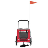 Pet Bike Trailer with Storage Red and grey 125 x 53 x 54 cm 93845