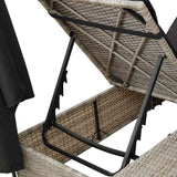 Double Sun Lounger with Roof Light grey 205 x 129 x 200 cm 3376132