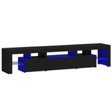 TV Cabinet with LED Lights Black 200x36.5x40 cm 3152811