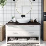 Bathroom Countertop Dark Brown 100x60x cm Treated Solid Wood 3156232