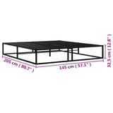 Bed Frame Black Powder-coated metal Double Durable Bed Frame 324788