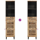 Bathroom Cabinet with Drawer Brown and Black 38 x 33.5 x 160 cm 4018866