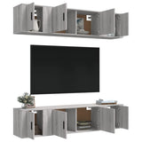 6 Piece TV Cabinet Set Grey Sonoma Engineered Wood 3188660