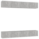 ZNTS TV Cabinets 4 pcs Concrete Grey 100x30x30 cm Engineered Wood 3079061