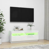 TV Cabinet with LED Lights High Gloss White 100x35x40 cm 804460