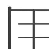 Metal Bed Frame without Mattress with Headboard Black 140x200cm 355562