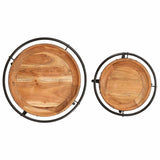 2 Piece Side Table Set Solid Wood Acacia 4013514