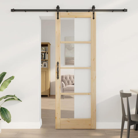 Sliding Door Manual ORKDAL Brown 73.5 x 211 cm Wood and metal 3332465
