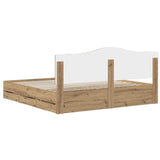 Bed Frame with Storage and Headboard Artisan Oak 180 x 200 cm 3445839