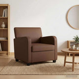 Armchair Brown Faux Leather 42043428