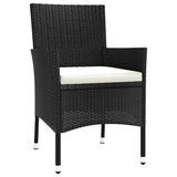 3 Piece Garden Bistro Set with Cushions Black Poly Rattan 3187436