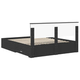Bed Frame with Headboard Black 160 x 200 cm Engineered Wood 3410871
