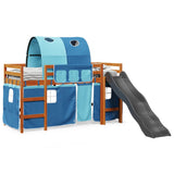 Kids' Loft Bed with Tunnel Blue 80x200 cm Solid Wood Pine 3309099