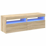 TV Cabinets with LED Lights 2 pcs Sonoma Oak 60x35x40 cm 804416