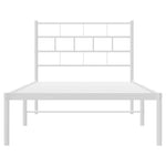 Metal Bed Frame without Mattress with Headboard White 80x200cm 355699