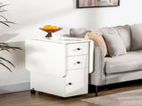 Multi-Storage Six-Person Drop Leaf Dining Table - White T3398P343519