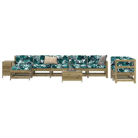 ZNTS 10 Piece Garden Sofa Set Impregnated Wood Pine 3250683
