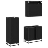 Bathroom Furniture Set 3 pcs Black Oak Engineered Wood 3402452