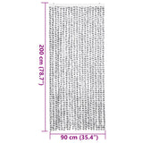 Fly Curtain Light Grey and Dark Grey 90x200 cm Chenille 377396