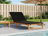 Sunlounger Cushion GEMERT 100% Polyester Black 200 x 80 x 3 cm 948573
