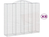 Arched Gabion Baskets 8 pcs 200x50x220/240 cm Galvanised Iron 3146452