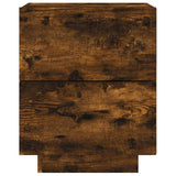 Bedside Cabinets with LED Lights 2 pcs Smoked Oak Engineered Wood 836744
