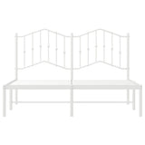 Metal Bed Frame without Mattress with Headboard White 150x200cm 373840