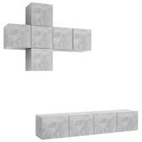 7 Piece TV Cabinet Set Concrete Grey Engineered Wood 3079127