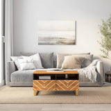 Coffee Table Brown and Black 80x54x40 cm Solid Wood Mango 356796
