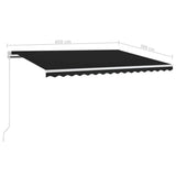 ZNTS Manual Retractable Awning with LED 450x300 cm Anthracite 3068924