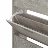 Shoe Cabinet Concrete Grey 63x24x147 cm Engineered Wood 342545