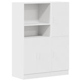 2 Piece Kitchen Cabinet Set White Engineered Wood 3324142
