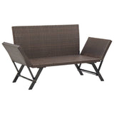 Garden Bench with Cushions Brown 176 cm Poly Rattan 317182
