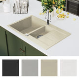 144858 Granite Kitchen Sink Double Basins Beige