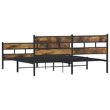 Metal Bed Frame without Mattress Smoked Oak 183x213 cm 3308467