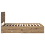 Bed Frame with Drawer Artisan Oak 120 x 200 cm Engineered Wood 3412809