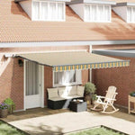 Retractable Awning Manual Green and yellow 400 x 300 cm Fabric 3330708