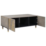 Coffee Table Grey 100 x 54 x 40 cm Solid Mango Wood 4018784
