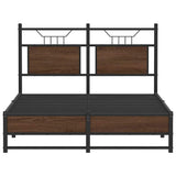 Bed Frame without Mattress Brown Oak 120x200 cm Engineered Wood 4107014