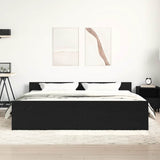 Bed Frame without Mattress Black Oak 200x200 cm Engineered Wood 3329305